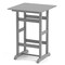 Modern 30 Inch Square Bar Table with Slatted Design for Poolside and Balcony